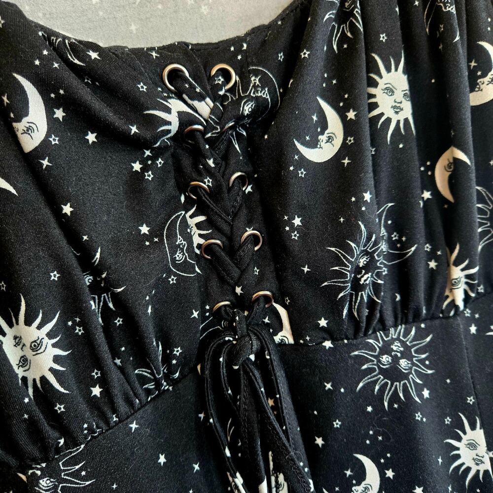 Size XS – Sun Moon Star Empire Waist Mini Dress - Picture 3 of 7